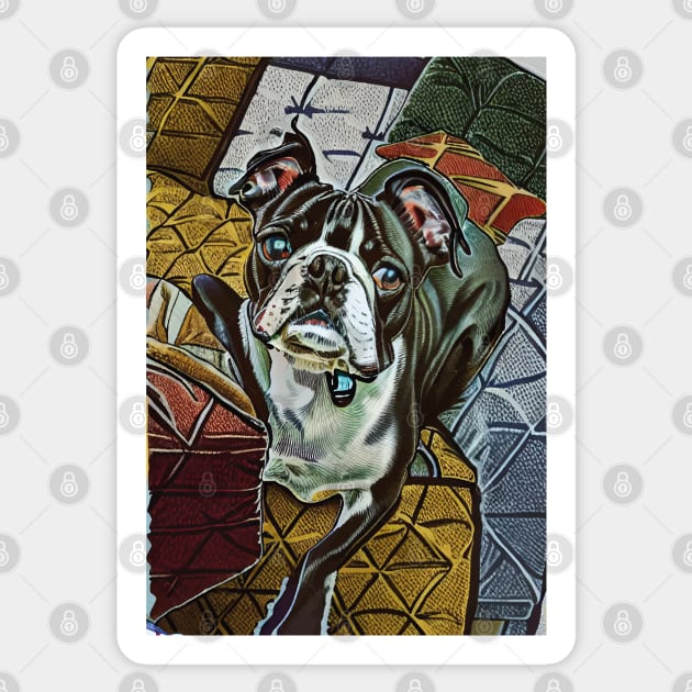 Boston Terrier II Sticker by Ludwig Wagner